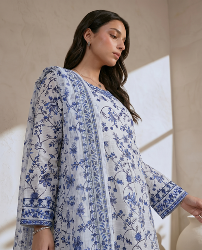 Pakistani Designer White Cotton Salwar Suit Online in KSA Riyadh Saudi Arabia Oman Bahrain Qatar