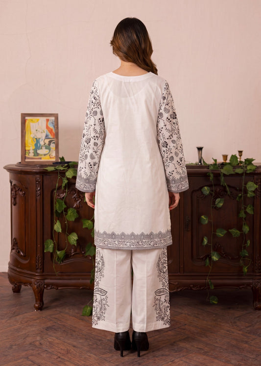 Pakistani Designer White Lawn Suit Online in KSA Riyadh Saudi Arabia Oman Bahrain Qatar