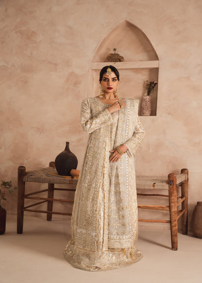 Pakistani Designer White Net Wedding Suit Online in KSA Riyadh Saudi Arabia Oman Bahrain Qatar