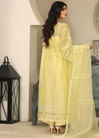 Pakistani Designer Yellow Cotton Salwar Kameez Online in KSA Riyadh Saudi Arabia Oman Bahrain Qatar