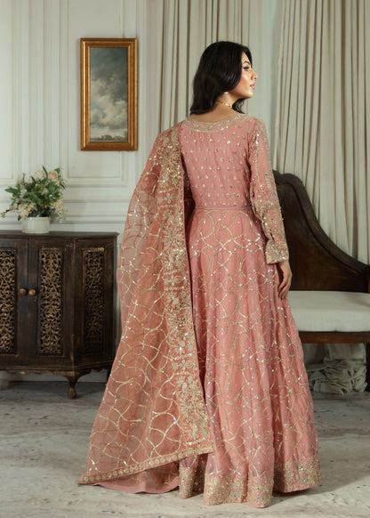 Pakistani Embroidered Blush Pink Chiffon Wedding Guest Suit Online in Dubai UAE Abudhabi Ajman Sharjah