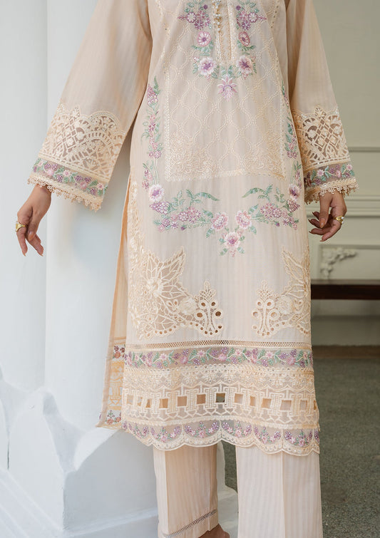 Pakistani Embroidered Buttercream Lawn Suit Online in Sri Lanka India Australia