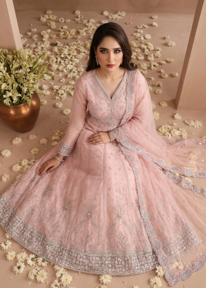 Pakistani Embroidered Chiffon Maxi Outfit Online in KSA Riyadh Saudi Arabia Oman Bahrain Qatar