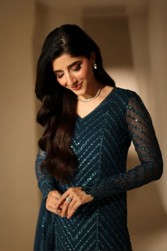 Pakistani Embroidered Chiffon Salwar Kameez Unstitched Online in KSA Riyadh Saudi Arabia Oman Bahrain Qatar