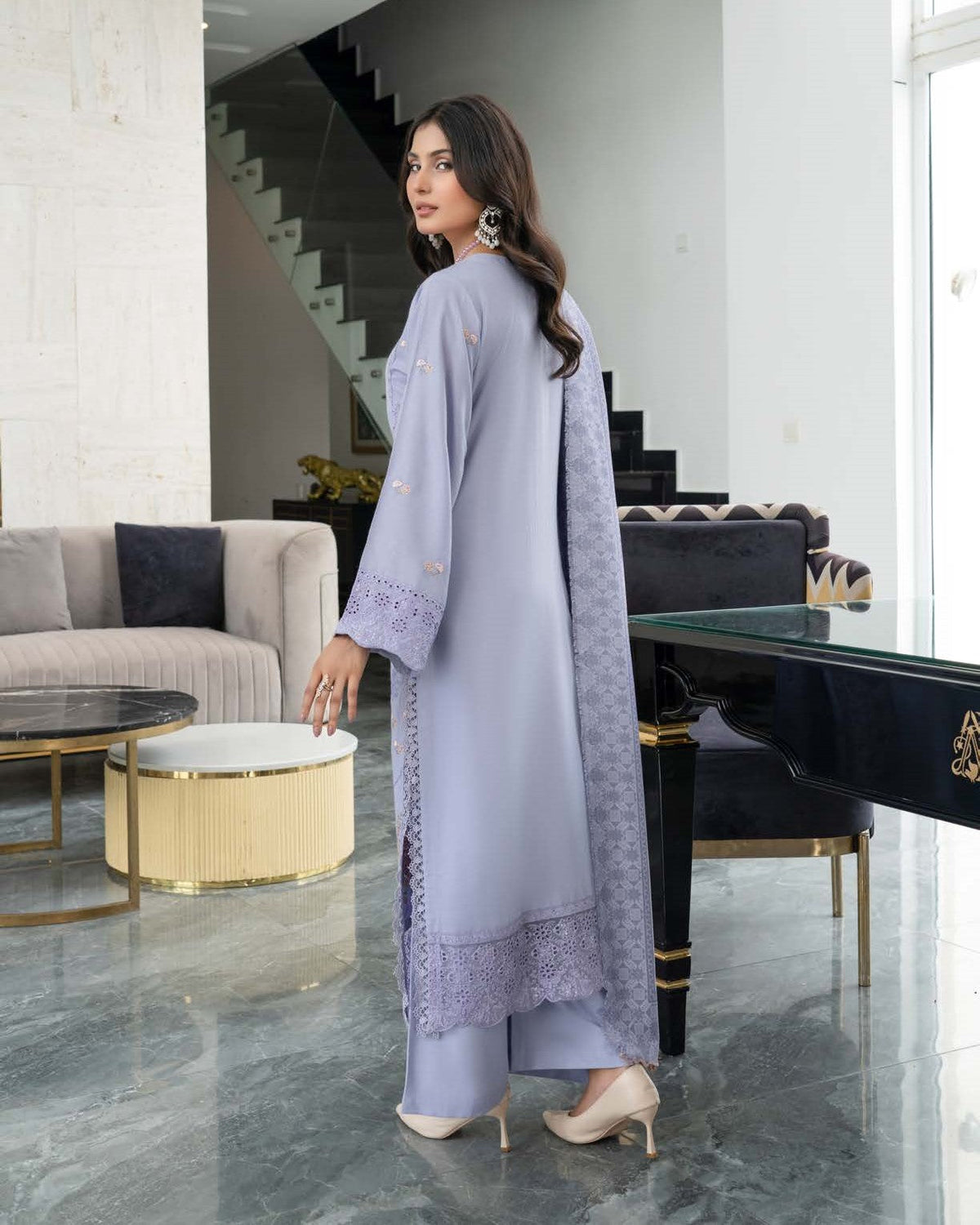 Pakistani Embroidered Dhanak Plazo Suit Online in KSA Riyadh Saudi Arabia Oman Bahrain Qatar