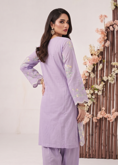 Pakistani Embroidered Lavender Lawn Salwar Kameez Online in KSA Riyadh Saudi Arabia Oman Bahrain Qatar