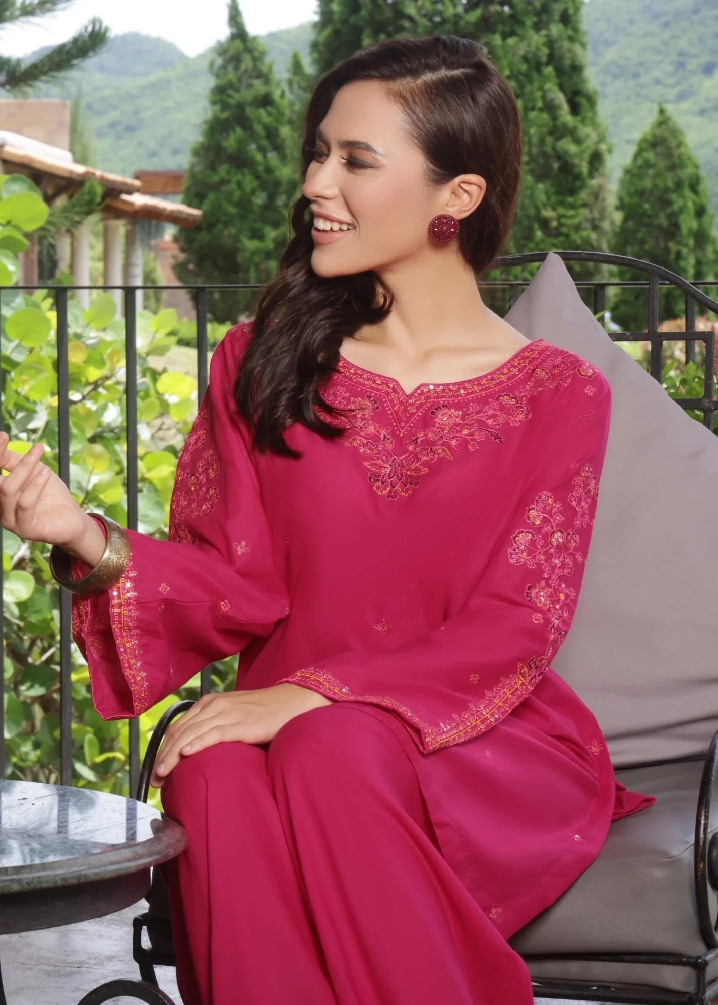 Pakistani Embroidered Lawn Kurta Set Online in Sri Lanka India Australia