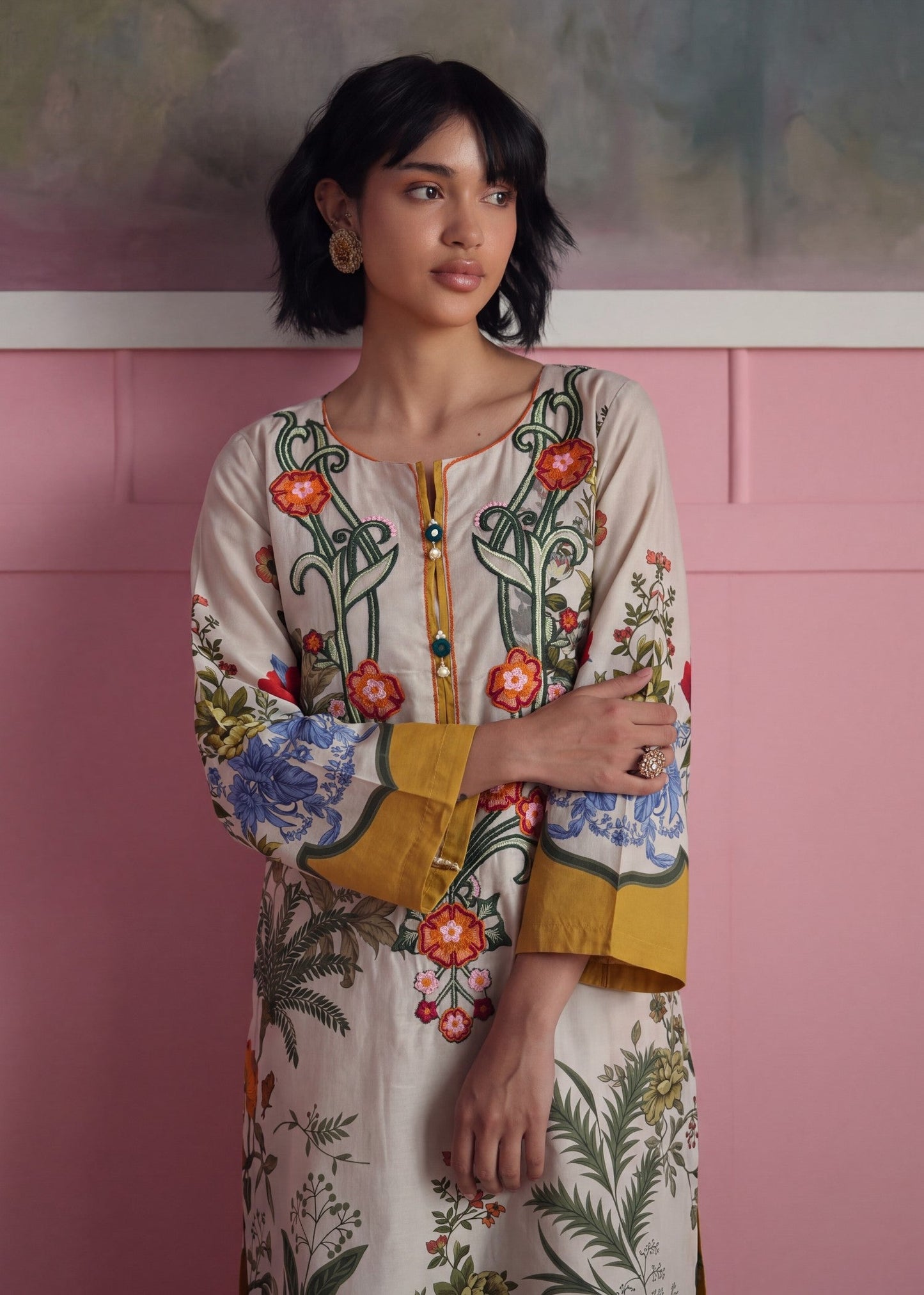 Pakistani Embroidered Lawn Kurta Set Online in Sri Lanka India Australia