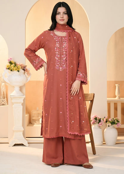 Pakistani Embroidered Linen Kurta Set Online in UK USA Canada