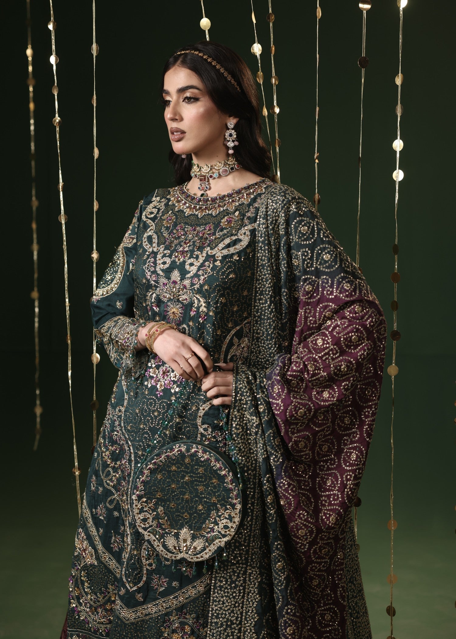 Pakistani Embroidered Silk Wedding Suit Online in KSA Riyadh Saudi Arabia Oman Bahrain Qatar