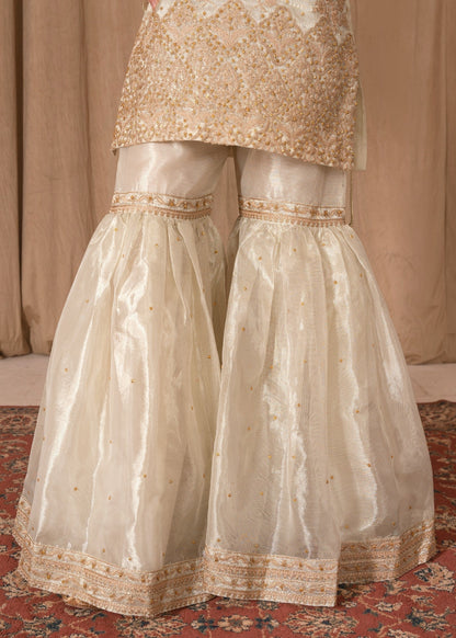 Pakistani Embroidered Tissue Gharara Suit Online in KSA Riyadh Saudi Arabia Oman Bahrain Qatar