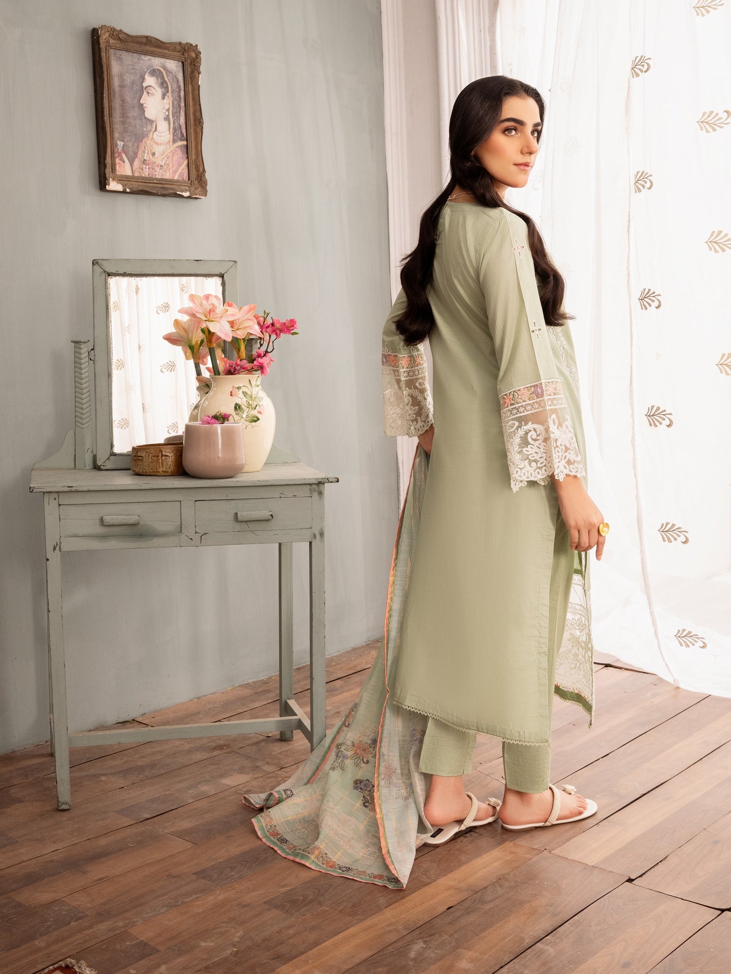 Pakistani Festive Embroidered Lawn Suit Online in Sri Lanka India Australia