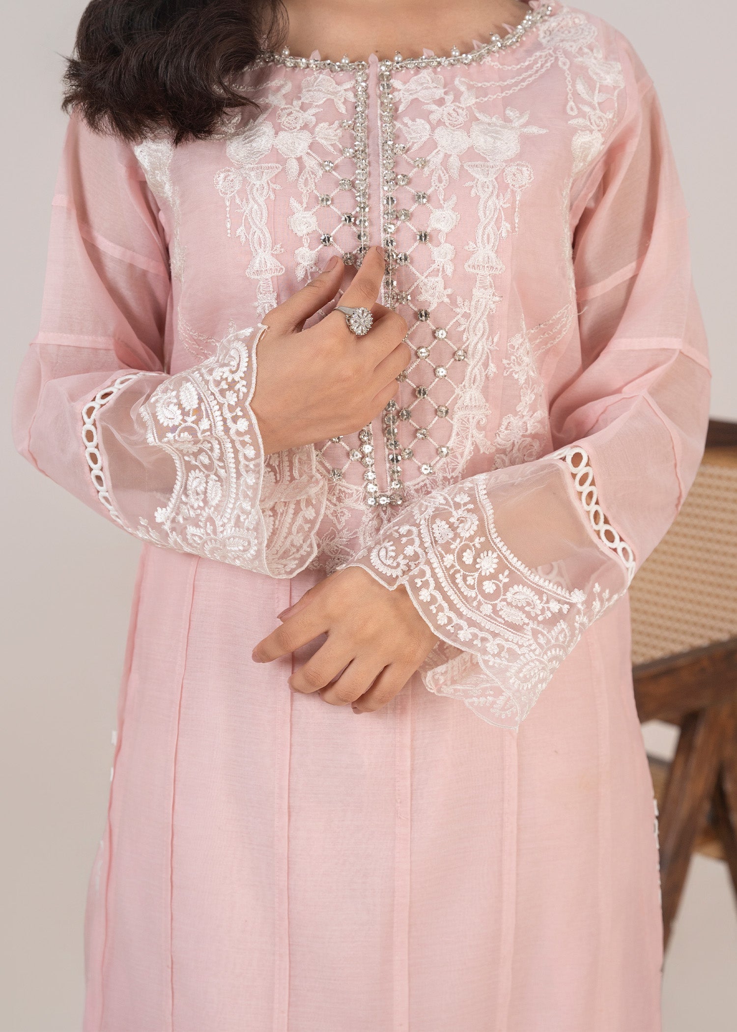 Pakistani Festive Farshi Shalwar in Baby Pink Cotton Silk Online in Dubai UAE Abudhabi Ajman Sharjah