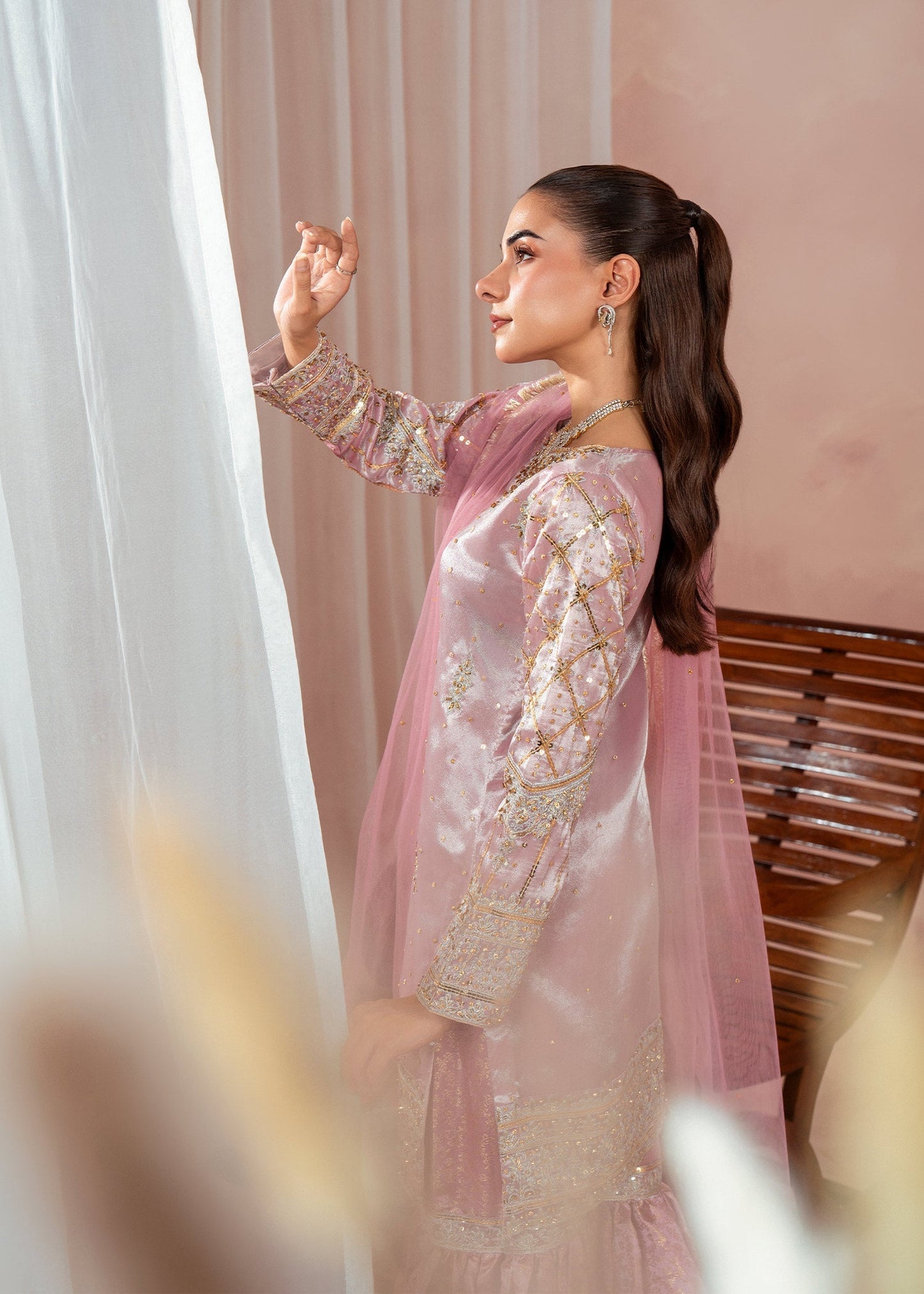 Pakistani Festive Gharara Viscose Dress Online in KSA Riyadh Saudi Arabia Oman Bahrain Qatar
