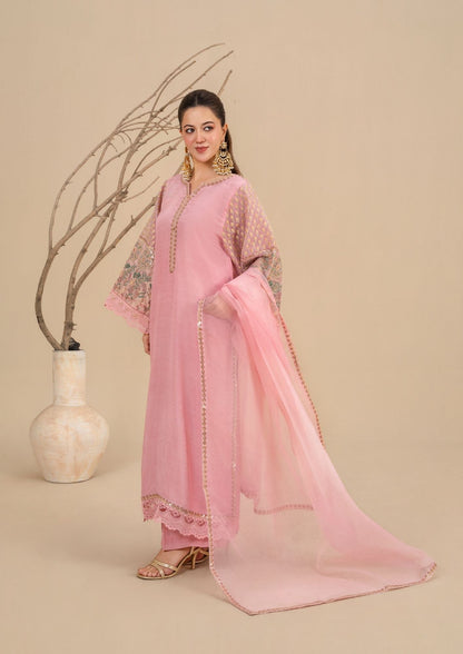 Pakistani Festive Wear Blush Pink Embroidered Suit Online in UK USA Canada