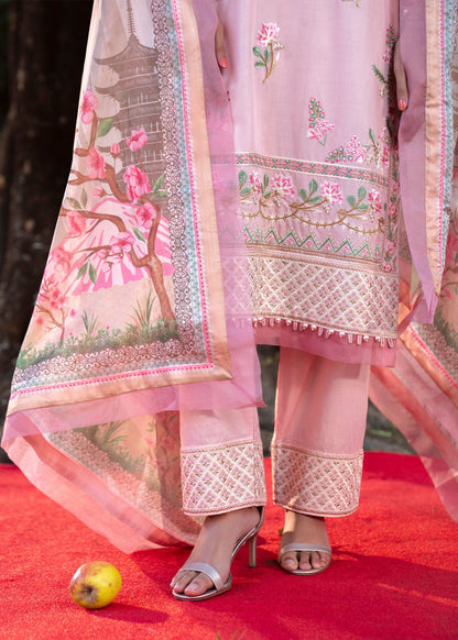 Pakistani Festive Wear Lawn Suit Mauve Pink Online in KSA Riyadh Saudi Arabia Oman Bahrain Qatar