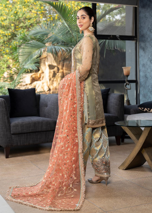 Pakistani Festive Wear Sage Green Straight Kurta Shalwar Online in KSA Riyadh Saudi Arabia Oman Bahrain Qatar
