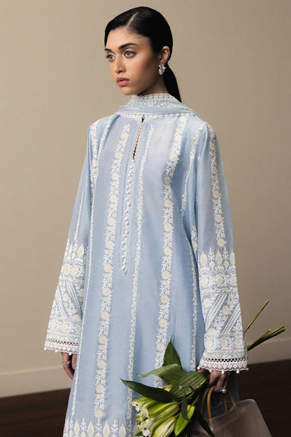 Pakistani Formal Lawn Salwar Kameez Sky Blue Online in KSA Riyadh Saudi Arabia Oman Bahrain Qatar