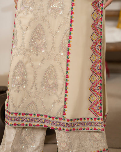 Pakistani Formal Wear Embroidered Chiffon Dupatta Suit Online in UK USA Canada