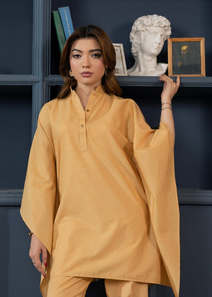 Pakistani Gold Kaftan Suit for Summer Online in KSA Riyadh Saudi Arabia Oman Bahrain Qatar