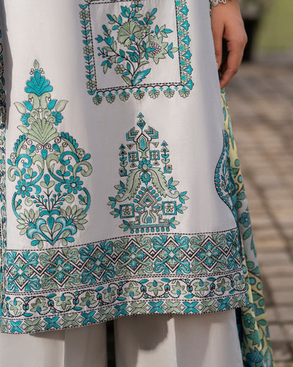 Pakistani Grey Embroidered Silk Suit Online in KSA Riyadh Saudi Arabia Oman Bahrain Qatar