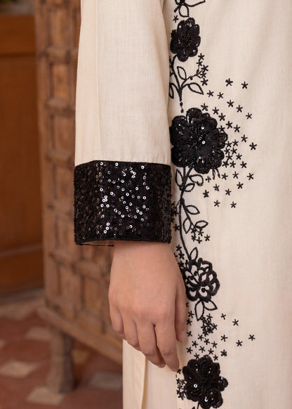 Pakistani Ivory Sequined Kurta Set Online in Dubai DXB UAE Abudhabi Meena Bazaar