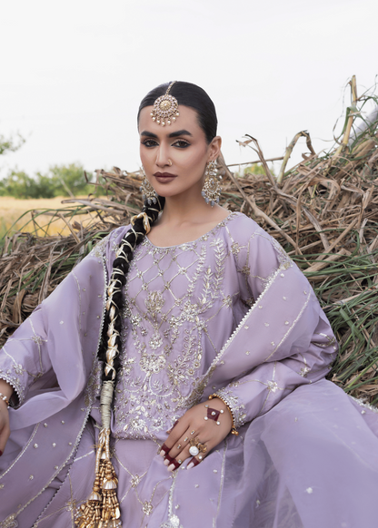 Pakistani Lavender Embroidered Raw Silk Festive Suit Online in Sri Lanka India Australia