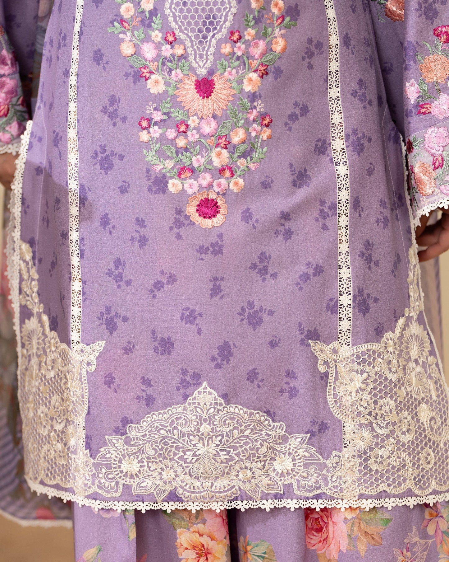 Pakistani Lawn Suit Mauve Online in KSA Riyadh Saudi Arabia Oman Bahrain Qatar