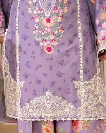 Pakistani Lawn Suit Mauve Online in KSA Riyadh Saudi Arabia Oman Bahrain Qatar