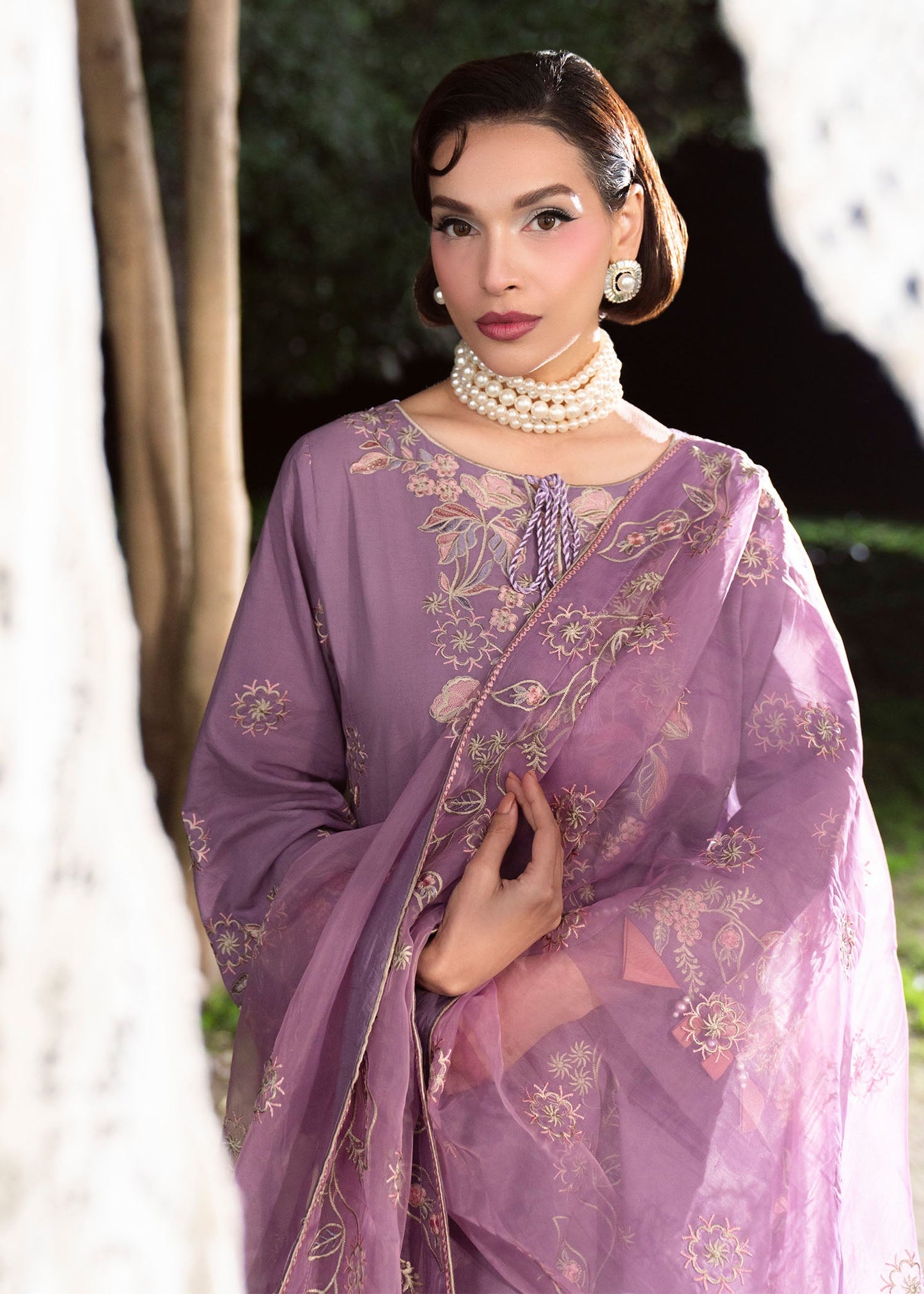 Pakistani Lawn Suit Purple Ash Color Online in KSA Riyadh Saudi Arabia Oman Bahrain Qatar
