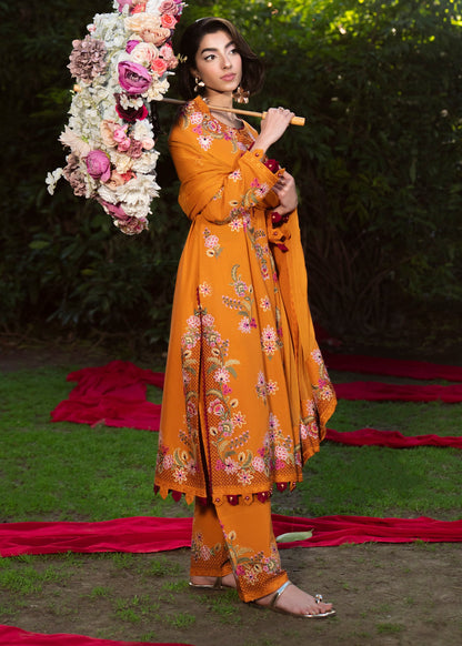 Pakistani Lawn Suit with Bordered Dupatta Online in KSA Riyadh Saudi Arabia Oman Bahrain Qatar