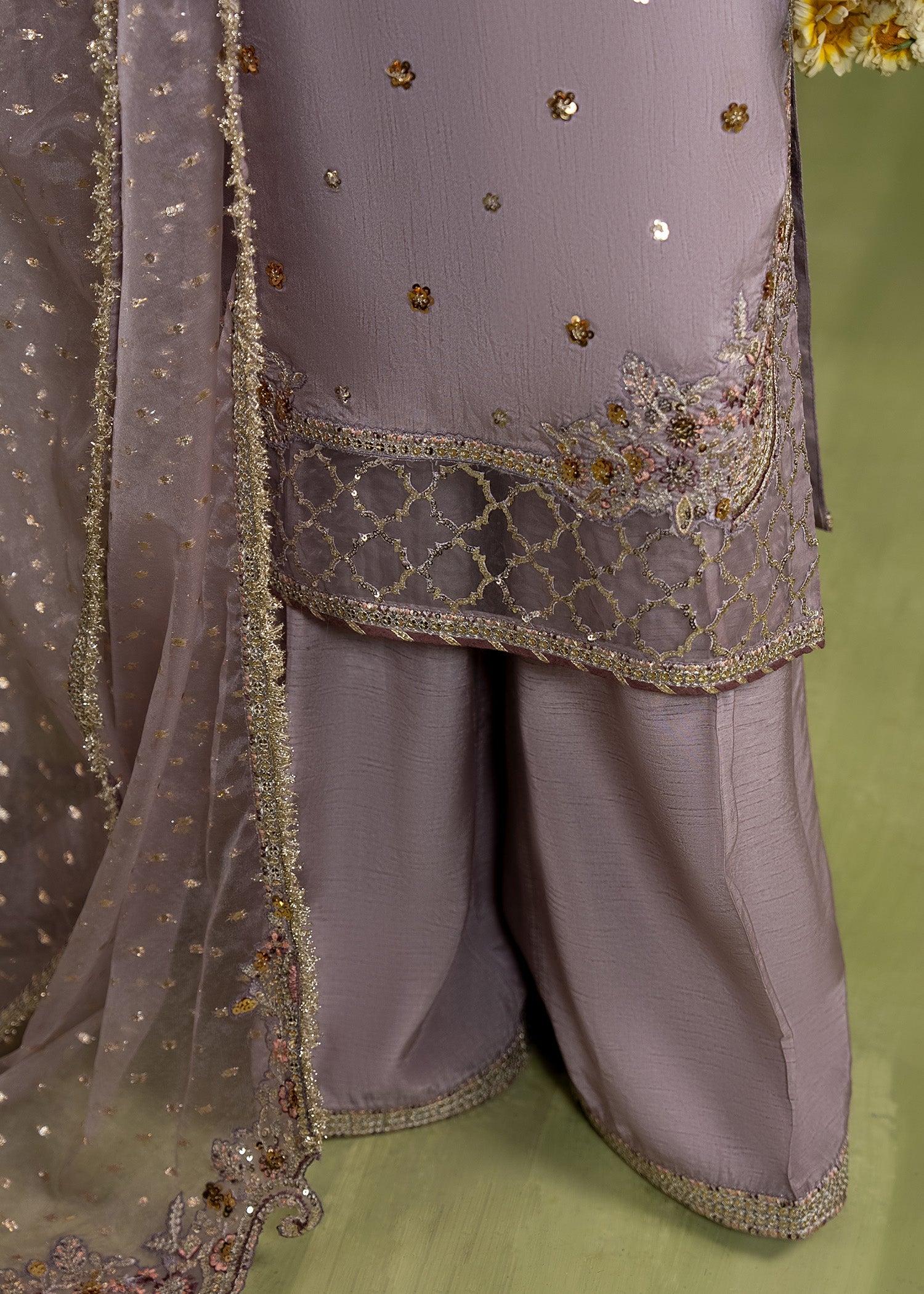 Pakistani Lilac Raw Silk Straight Cut Kurta Suit Online in KSA Riyadh Saudi Arabia Oman Bahrain Qatar