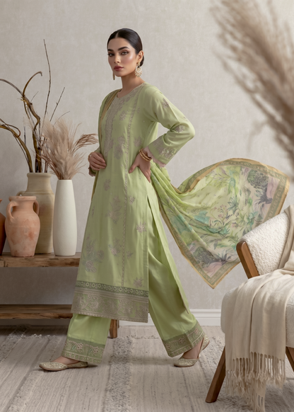 Pakistani Mint Green Cotton Embroidered Suit Online in Dubai DXB UAE Abudhabi Meena Bazaar