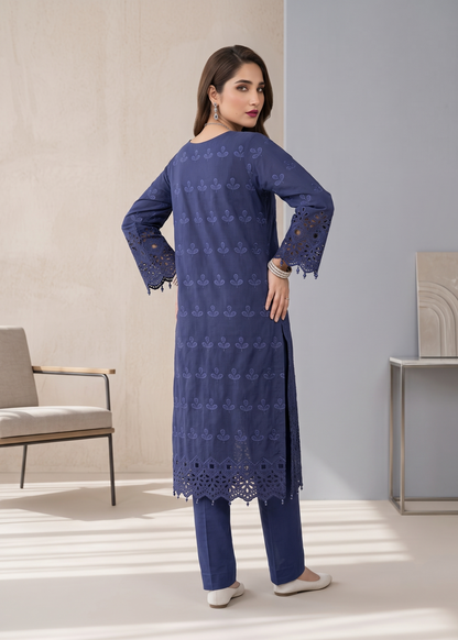 Pakistani Navy Blue Embroidered Cotton Suit Online in Sri Lanka India Australia