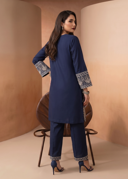 Pakistani Navy Blue Lawn Embroidered Suit Online in KSA Riyadh Saudi Arabia Oman Bahrain Qatar