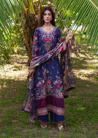 Pakistani Navy Blue Lawn Suit Embroidered Online in KSA Riyadh Saudi Arabia Oman Bahrain Qatar