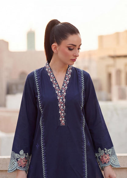 Pakistani Navy Blue Lawn Suit Embroidered Online in KSA Riyadh Saudi Arabia Oman Bahrain Qatar