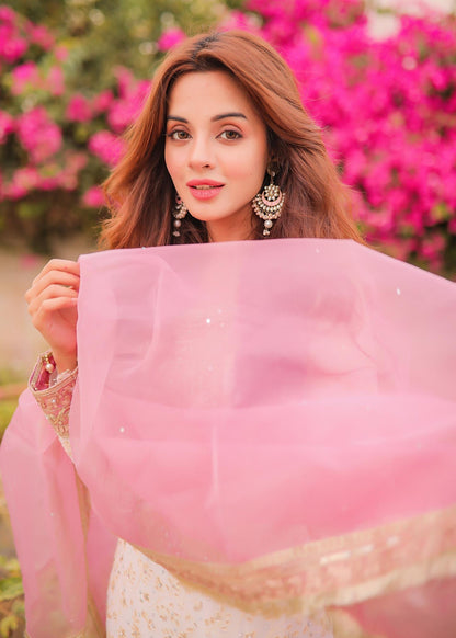 Pakistani Off-White Chiffon Festive Gharara Online in Sri Lanka India Australia