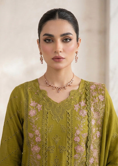 Pakistani Olive Green Lawn Festive Suit Online in Dubai DXB UAE Abudhabi Meena Bazaar