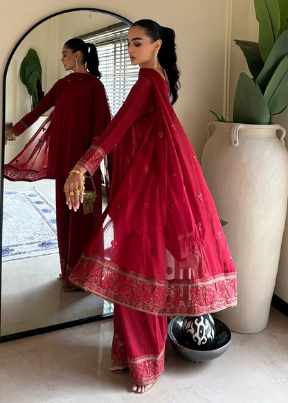 Pakistani Partywear Maroon Embroidered Suit Online in KSA Riyadh Saudi Arabia Oman Bahrain Qatar