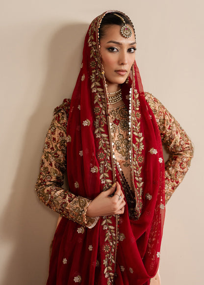 Pakistani Partywear Peach Orange Embroidered Suit Online in KSA Riyadh Saudi Arabia Oman Bahrain Qatar