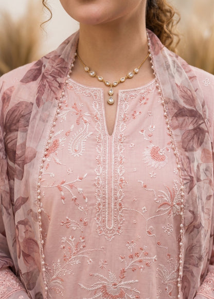 Pakistani Pink Cotton Salwar Kameez Embroidered Online in KSA Riyadh Saudi Arabia Oman Bahrain Qatar