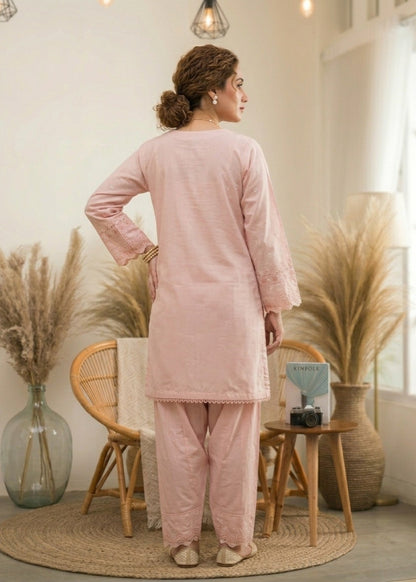 Pakistani Pink Embroidered Cotton Salwar Kameez Online in KSA Riyadh Saudi Arabia Oman Bahrain Qatar