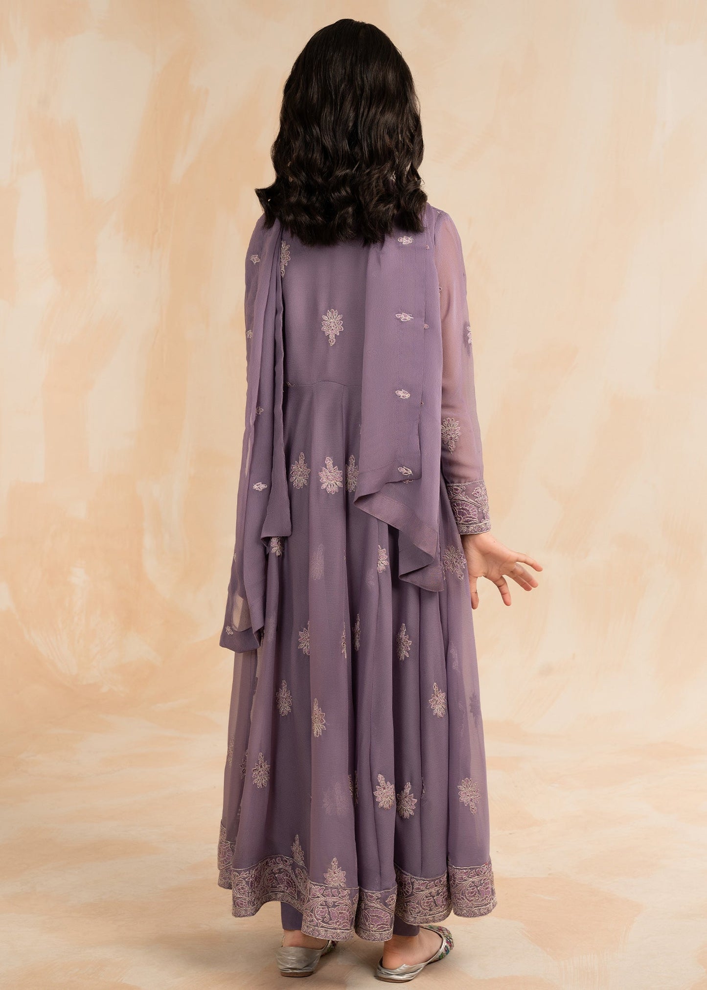 Pakistani Purple Chiffon Festive Wear Pishwas Suit Online in Sri Lanka India Australia