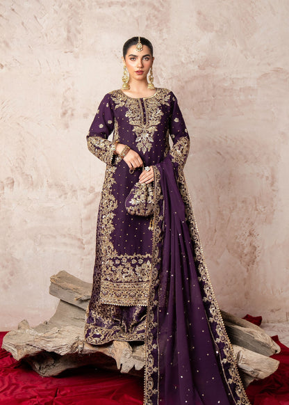 Pakistani Purple Chiffon Party Wear Dress Online in KSA Riyadh Saudi Arabia Oman Bahrain Qatar