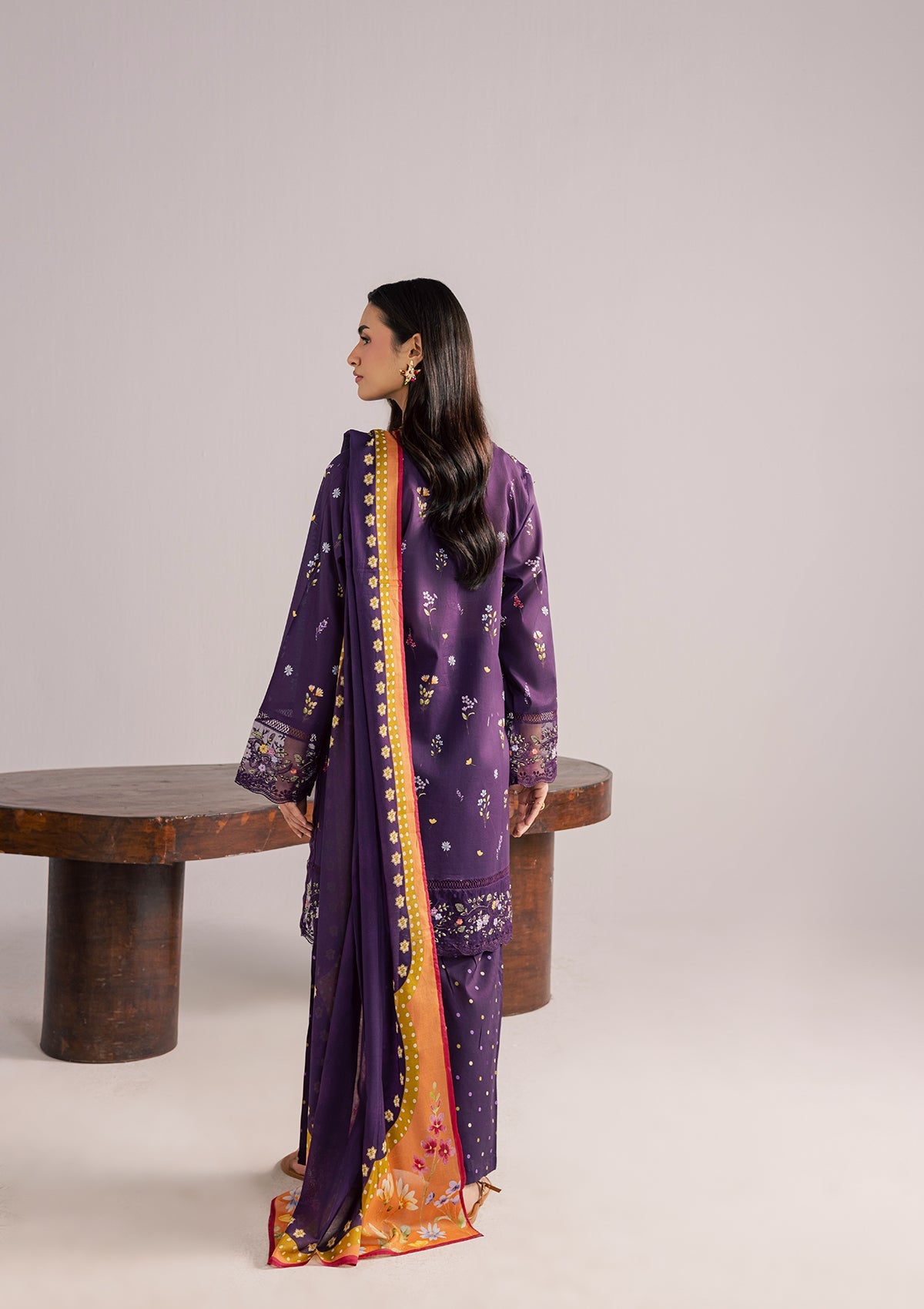 Pakistani Purple Lawn Embroidered Suit Online in Sri Lanka India Australia