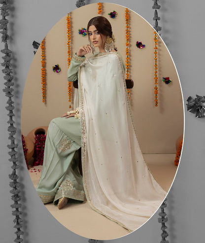 Pakistani Ready to Wear Ivory Silk Suit Online in Dubai DXB UAE Abudhabi Meena Bazaar