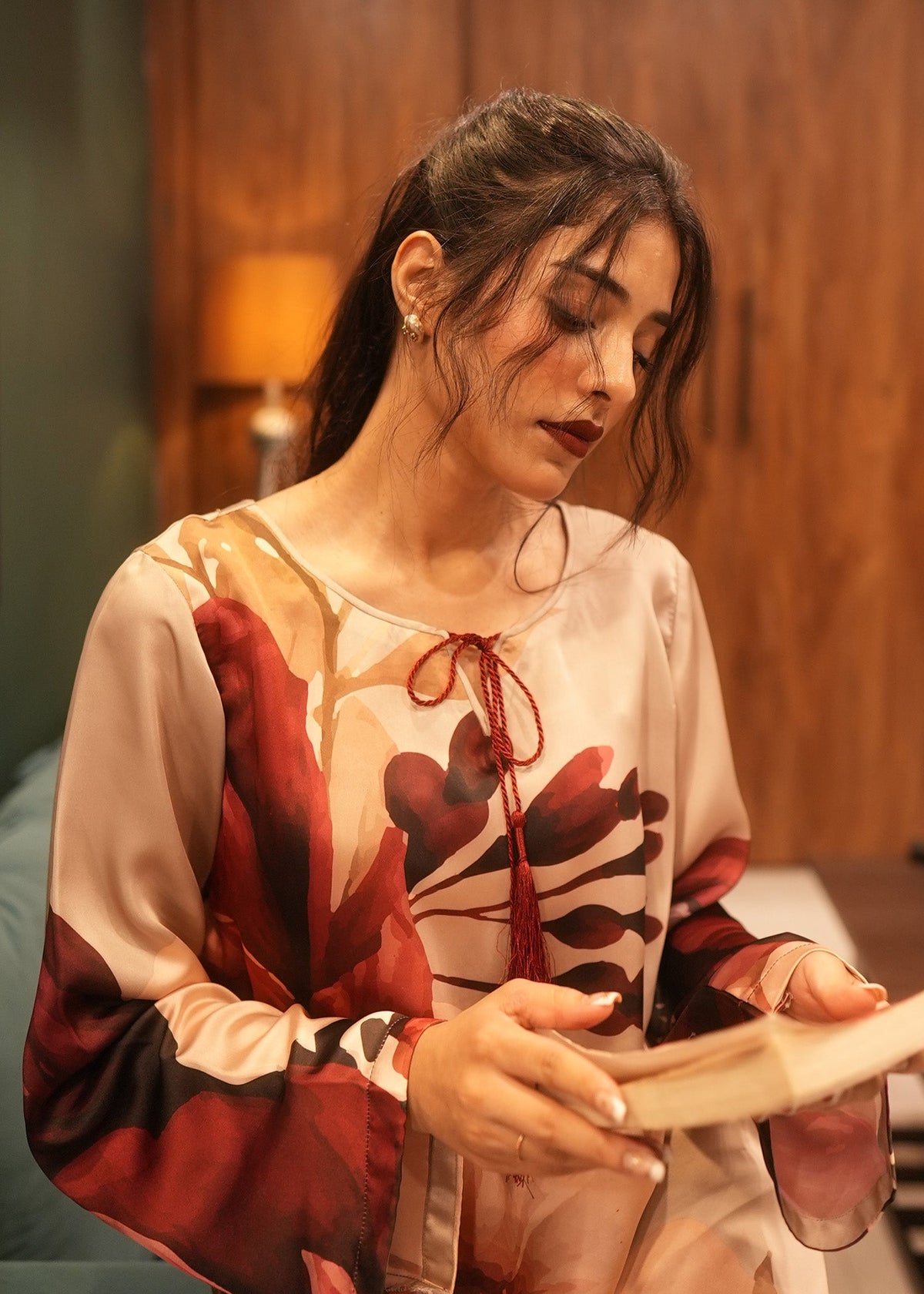 Printed Satin Silk A-Line Kaftan Online in Sri Lanka India Australia