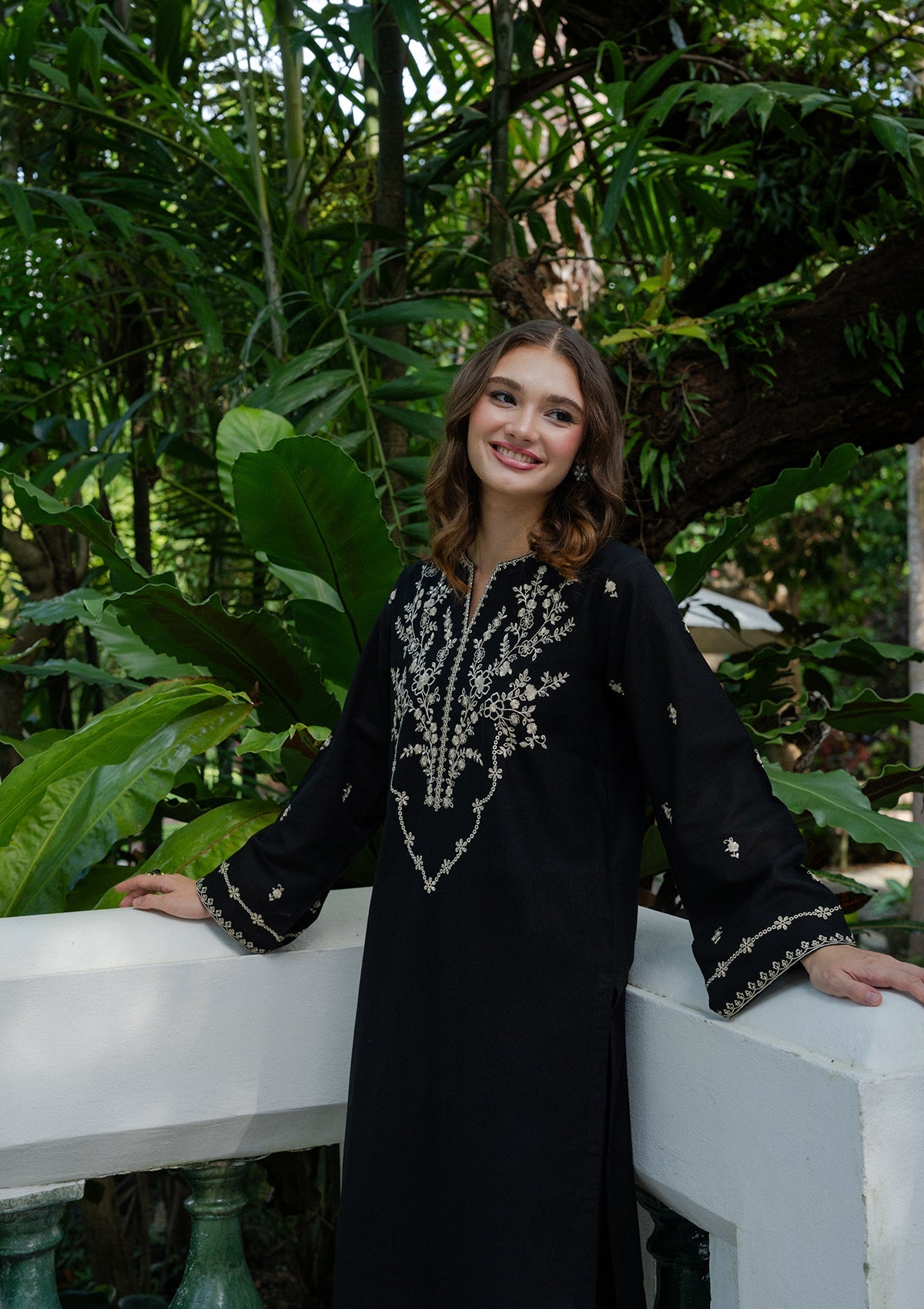 Black Khaddar 2 Piece Kurta Set Online in UK USA Canada