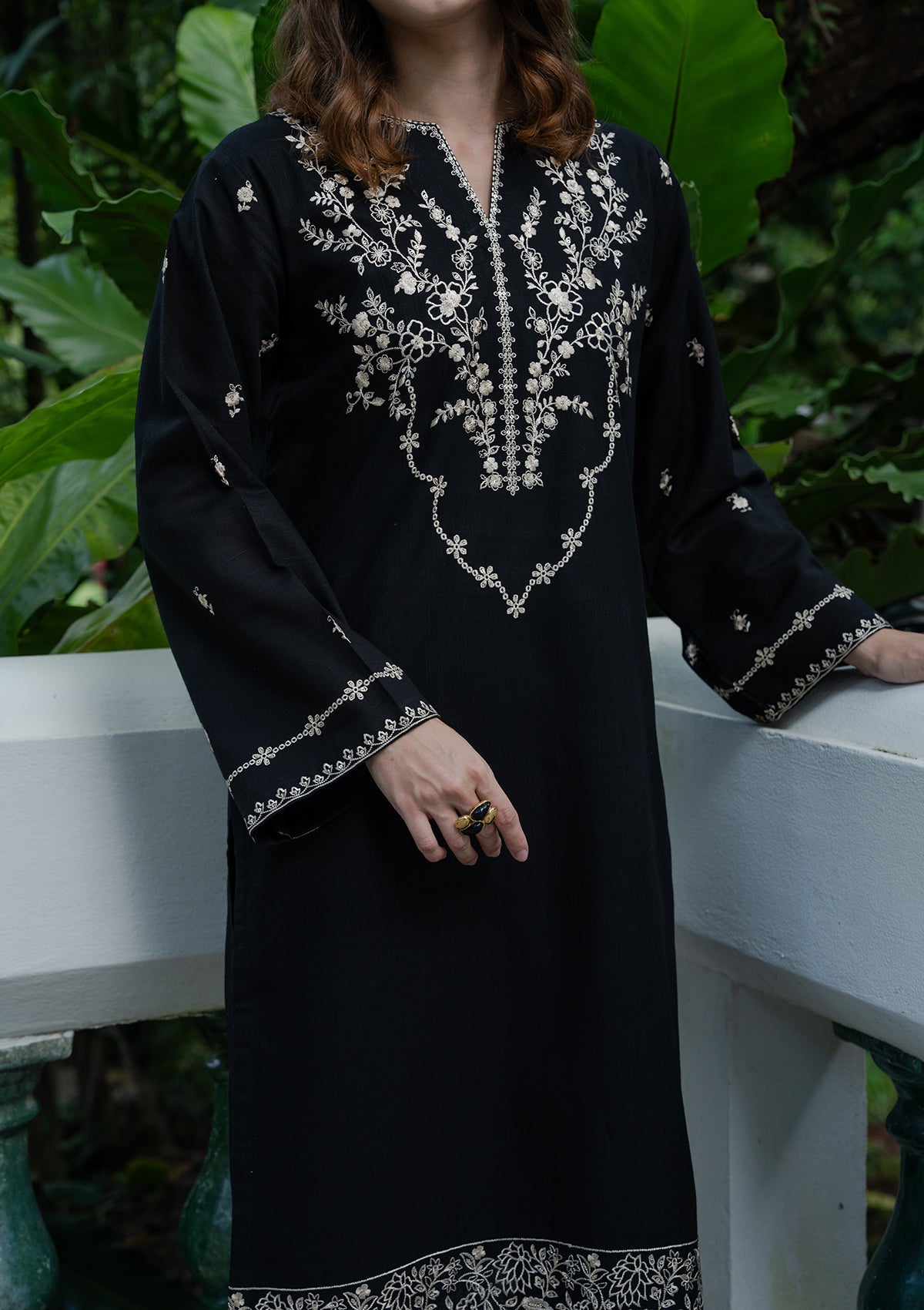 Ladies Black Khaddar Kurta Set Online in Sri Lanka India Australia